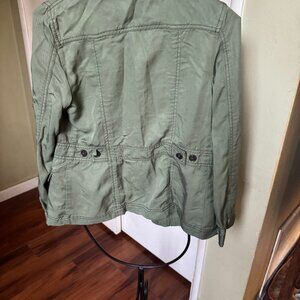 LOFT ANN TAYLOR JACKET NWOT SIZE XXSP OLIVE GREEN COLOR LONG SLEEVE